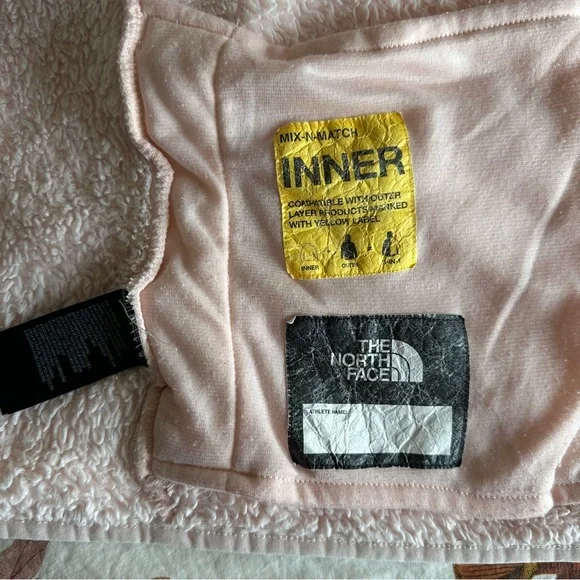 Girls Pink Fleece Hoodie Jacket L (14/16) The North Face Soft Plush - Picture 8 of 15